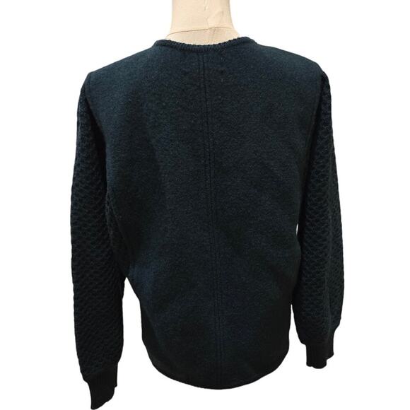 TALLY HO 100% Boiled Wool Vintage Cardigan Green Button Medium - Picture 4 of 10